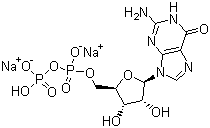 structure of CAS# 7415-69-2, Guanosine-5'-diphosphate disodium salt;5'-GDP-Na2; GDP.Na2