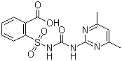 结构式 CAS# 74223-56-6, 嘧磺隆酸; 2-(3-(4,6-二甲基嘧啶-2-基)脲磺酰)苯甲酸
