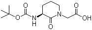 结构式 CAS# 74411-97-5, (S)-2-(3-(叔丁氧羰基氨基)-2-氧代哌啶-1-基)乙酸