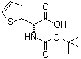structure of CAS# 74562-03-1, Boc-(R)-2-Thienylglycine;(alphaR)-alpha-[[(tert-Butoxy)carbonyl]amino]-2-thiopheneacetic acid; (R)-alpha-[[(tert-Butoxy)carbonyl]amino]-2-thiopheneacetic acid