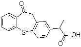 structure of CAS# 74711-43-6, Zaltoprofen;10,11-Dihydro-alpha-methyl-10-oxo-dibenzo[b,f]thiepin-2-acetic acid