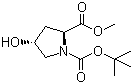 structure of CAS# 74844-91-0, N-Boc-trans-4-Hydroxy-L-proline methyl ester;N-(tert-Butoxycarbonyl)-trans-hydroxy-L-proline methyl ester