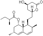 结构式 CAS# 75330-75-5, 洛伐司他汀; 洛伐他汀; (S)-2-甲基丁酸-(1S,3S,7S,8S,8aR) 1,2,3,7,8,8a-六氢-3,7-二甲基-8-{2-[(2R,4R)-4-羟基-6-氧代-2-四氢吡喃基]-乙基}-1-酯