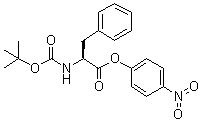 structure of CAS# 7535-56-0, N-(tert-Butyloxycarbonyl)-L-phenylalanine p-nitrophenyl ester