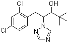 structure of CAS# 75736-33-3, Diclobutrazol;(R*,R*)-(+-)-beta-[(2,4-Dichlorophenyl)methyl]-alpha-(1,1-dimethylethyl)-1H-1,2,4-triazole-1-ethanol