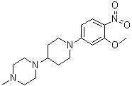 structure of CAS# 761440-65-7, 1-[1-(3-Methoxy-4-nitrophenyl)-4-piperidinyl]-4-methylpiperazine;1-[1-(3-Methoxy-4-nitrophenyl)piperidin-4-yl]-4-methylpiperazine
