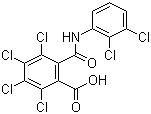 structure of CAS# 76280-91-6, Tecloftalam;N-(2,3-Dichlorophenyl)-3,4,5,6-tetrachlorophthalamic acid; 6-(((2,3-Dichlorophenyl)amino)carbonyl)-2,3,4,5-tetrachlorobenzoic acid