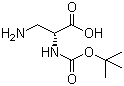 structure of CAS# 76387-70-7, N-alpha-Boc-D-2,3-diaminopropionic acid ;Boc-D-Dap-OH