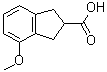 structure of CAS# 76413-91-7, 2,3-Dihydro-4-methoxy-1H-indene-2-carboxylic acid;4-Methoxyindan-2-carboxylic acid