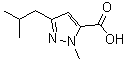 结构式 CAS# 769132-77-6, 1-甲基-3-(2-甲基丙基)-1H-吡唑-5-羧酸