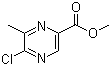 structure of CAS# 77168-85-5, Methyl 5-chloro-6-methylpyrazine-2-carboxylate;5-Chloro-6-methyl-2-pyrazinecarboxylic acid methyl ester