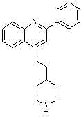 structure of CAS# 77472-98-1, Pipequaline;2-Phenyl-4-[2-(4-piperidinyl)ethyl]quinoline; 45319RP; PK 8165