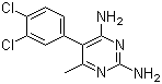 structure of CAS# 7761-45-7, Methodichlorophen;Metoprine; 2,4-Diamino-5-(3,4-dichlorophenyl)-6-methylpyrimidine; 2,4-Diamino-5-(3',4'-dichlorophenyl)-6-methylpyrimidine