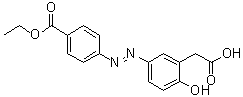 结构式 CAS# 78028-01-0, 5-[2-[4-(乙氧羰基)苯基]偶氮]-2-羟基苯乙酸
