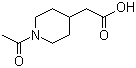 structure of CAS# 78056-60-7, 1-Acetyl-4-piperidineacetic acid;(N-Acetylpiperidin-4-yl)acetic acid; N-Acetylpiperidine-4-acetic acid
