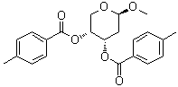 Methyl 2-deoxy-beta-D-erythro-pentopyranoside bis(4-methylbenzoate) molecular structure (CAS 78185-67-8)