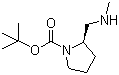 结构式 CAS# 783325-25-7, (2R)-2-[(甲基氨基)甲基]-1-吡咯烷羧酸叔丁酯