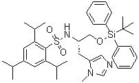 结构式 CAS# 787554-04-5, N-[(1S)-2-[[叔丁基二苯基硅烷基]氧基]-1-[(1-甲基-1H-咪唑-5-基)甲基]乙基]-2,4,6-三异丙基苯磺酰胺