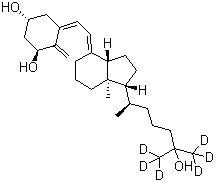 结构式 CAS# 78782-99-7, 1-alpha,25-二羟基维生素 D3-d<sub>6</sub>