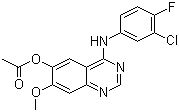 structure of CAS# 788136-89-0, 4-(3-Chloro-4-fluorophenylamino)-7-methoxyquinazolin-6-yl acetate;4-[(3-Chloro-4-fluorophenyl)amino]-7-methoxy-6-quinazolinol 6-acetate