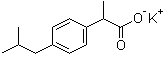 Ibuprofen potassium molecular structure (CAS 79261-49-7)