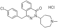 结构式 CAS# 79307-93-0, 盐酸氮卓斯汀; 4-(4-氯苄基)-2-(六氢-1-甲基-1H-氮卓-4-基)-1-(2H)-酞嗪盐酸盐