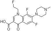 structure of CAS# 79660-72-3, Fleroxacin;6,8-Difluoro-1-(2-fluoroethyl)-1,4-dihydro-7-(4-methylpiperazino)-4-oxo-3-quinolinecarboxylic acid