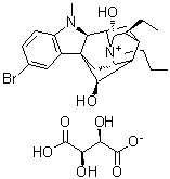 (17R,21alpha)-10-Bromo-17,21-dihydroxy-4-propylajmalanium salt with (2R,3R)-2,3-dihydroxybutanedioic acid (1:1) molecular structure (CAS 79731-87-6)