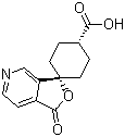 结构式 CAS# 807320-43-0, 顺式-1'-氧代-螺[环己基-1,3'(1'H)-呋喃并[3,4-c]吡啶]-4-羧酸
