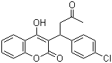 structure of CAS# 81-82-3, Coumachlor;3-(1-(4-Chlorophenyl)-3-oxobutyl)-4-hydroxycoumarine; 3-(alpha-Acetonyl-p-chlorobenzyl)-4-hydroxycoumarin