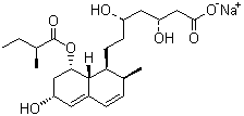 structure of CAS# 81131-70-6, Pravastatin sodium;Pravastatin sodium salt; [1S-[1a(bS,dS),2a,6b,8b(R),8aa]]-1,2,6,7,8,8a-Hexahydro-b,d,6-trihydroxy-2-methyl-8-(2-methyl-1-oxobutoxy)-1-naphthaleneheptanoic acid monosodium salt