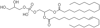 1-棕榈酰-2-油酰磷脂酰甘油分子结构 (CAS 81490-05-3)