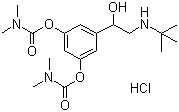 结构式 CAS# 81732-46-9, 盐酸班部特罗; 1-[双-(3',5'-N,N-二甲氨甲酰氧基)苯基]-2-N-叔丁基氨基乙醇盐酸盐