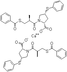 structure of CAS# 81938-43-4, Zofenopril calcium;(4S)-N-[3-(Benzoylsulfanyl)-2(S)-methylpropionyl]-4-(phenylsulfanyl)-L-proline calcium salt