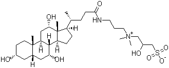 structure of CAS# 82473-24-3, 3-[(3-Cholamidopropyl)dimethylammonio]-2-hydroxy-1-propanesulfonate;CHAPSO