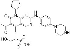 结构式 CAS# 827022-33-3, Palbociclib isethionate