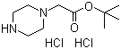 structure of CAS# 827614-56-2, tert-Butyl piperazin-1-ylacetate dihydrochloride;1-Piperazineacetic acid 1,1-dimethylethyl ester dihydrochloride
