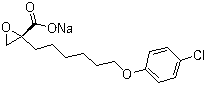 结构式 CAS# 828934-41-4, (2R)-2-[6-(4-氯苯氧基)己基]环氧乙烷甲酸钠