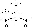 结构式 CAS# 83-66-9, 2,6-二硝基-3-甲氧基-4-叔丁基甲苯; 葵子麝香