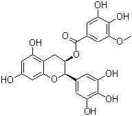 structure of CAS# 83104-87-4, Epigallocatechin 3-O-(3-O-methyl)gallate;3,4-Dihydroxy-5-methoxybenzoic acid (2R,3R)-3,4-dihydro-5,7-dihydroxy-2-(3,4,5-trihydroxyphenyl)-2H-1-benzopyran-3-yl ester