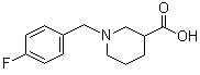 structure of CAS# 832737-45-8, 1-[(4-Fluorophenyl)methyl]-3-piperidinecarboxylic acid