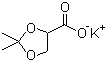 structure of CAS# 83400-91-3, Potassium 2,2-dimethyl-1,3-dioxolane-4-carboxylate;2,2-Dimethyl-1,3-dioxolane-4-carboxylic acid potassium salt
