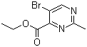 结构式 CAS# 83410-38-2, 5-溴-2-甲基嘧啶-4-甲酸乙酯