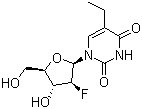 结构式 CAS# 83546-42-3, 2'-氟-5-乙基-beta-D-阿拉伯呋喃基尿嘧啶