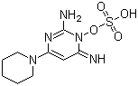 structure of CAS# 83701-22-8, Minoxidil sulphate;6-(1-Piperidinyl)-2,4-pyrimidinediamine-3-oxide sulfate
