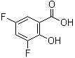 structure of CAS# 84376-20-5, 3,5-Difluorosalicylic acid;3,5-Difluoro-2-hydroxybenzoic acid