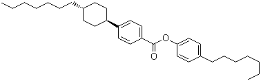 结构式 CAS# 84601-00-3, 4-反式-(4-庚基环己基苯甲酸)对庚基苯酚酯