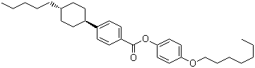 4-反式-(4-戊基环己基)苯甲酸对庚氧基苯酚酯分子结构 (CAS 84601-02-5)
