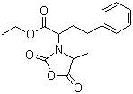 structure of CAS# 84793-24-8, Ethyl (S)-2-[(S)-4-methyl-2,5-dioxo-1,3-oxazolidin-3-yl]-4-phenylbutyrate;N-[1-(S)-(+)-Ethoxycarbonyl-3-phenylpropyl]-L-alanyl carboxyanhydride