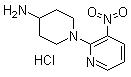 structure of CAS# 848498-92-0, 1-(3-Nitropyridin-2-yl)piperidin-4-amine hydrochloride;1-(3-Nitro-2-pyridinyl)-4-piperidinamine monohydrochloride